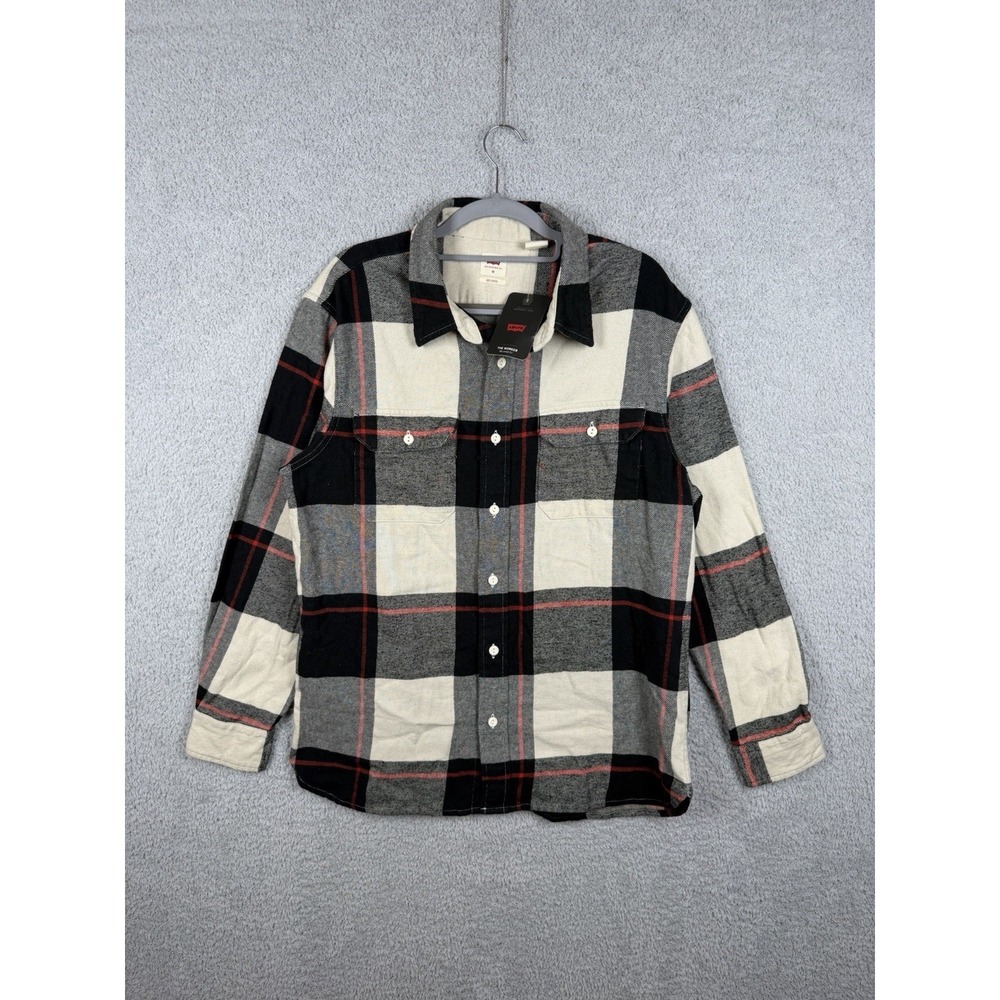 Levi's Men's The Worker Relaxed Fit Flannel Long Sleeve Shirt Plaid Size M‎